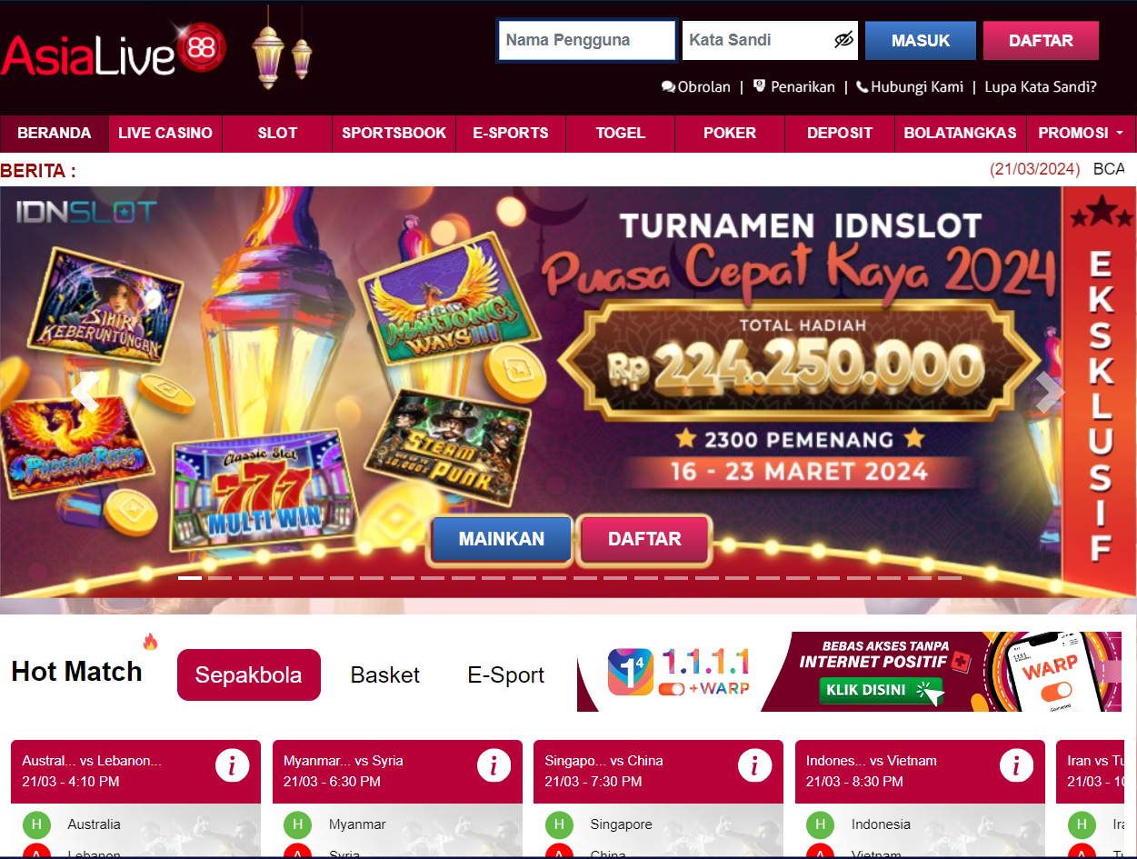 Slot Online: Temukan Game Favorit Anda di ASIALIVE88 dan Rebut Kemenangan Besar!